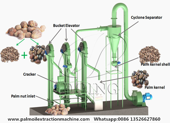 What is the working principle of palm kernel cracker and separating machine?