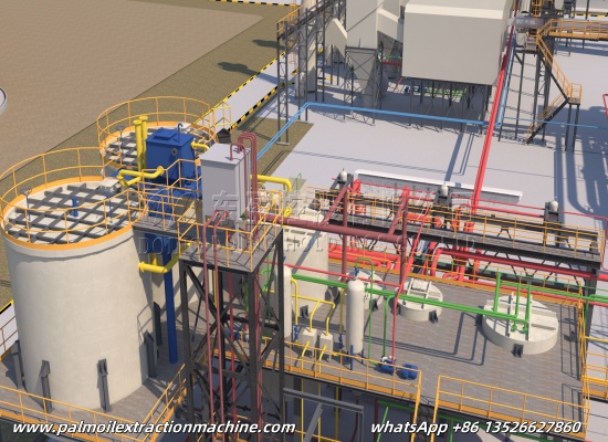 What is the Sludge Treatment Process in a Large Palm Oil Mill?