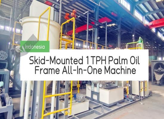 Installation video of a 1tph portable small palm oil production line in Indonesia