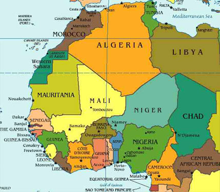 west africa map