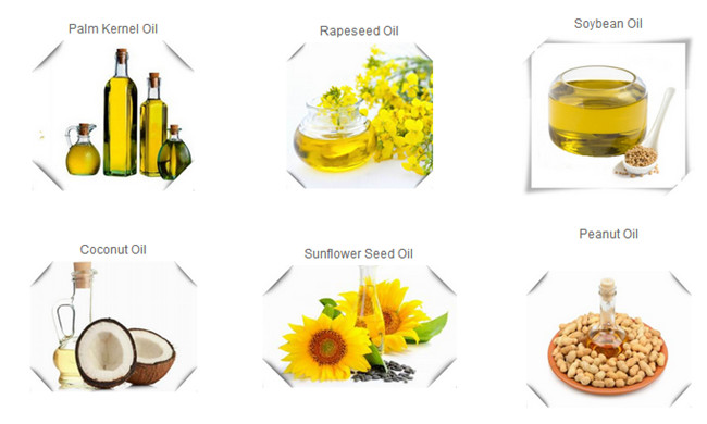 various crude cooking oil 