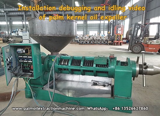 500kg/h palm kernel oil expeller machine installation debugging and idling video