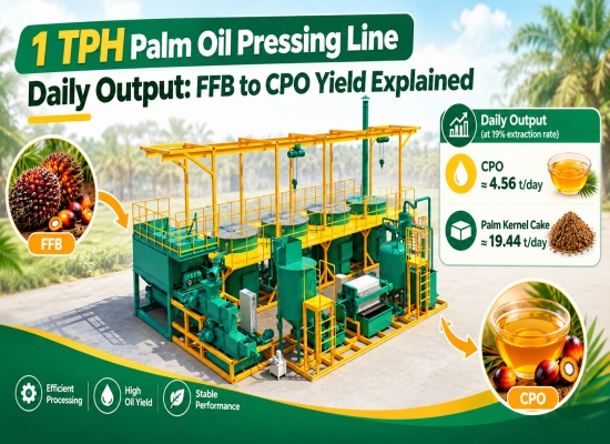 1 TPH Palm Oil Pressing Line Daily Output: FFB to CPO Yield Explained