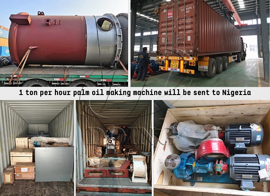 1 ton per hour palm oil making machine ordered by Nigeria customer from Henan Glory Company has been delivered on October 14th!