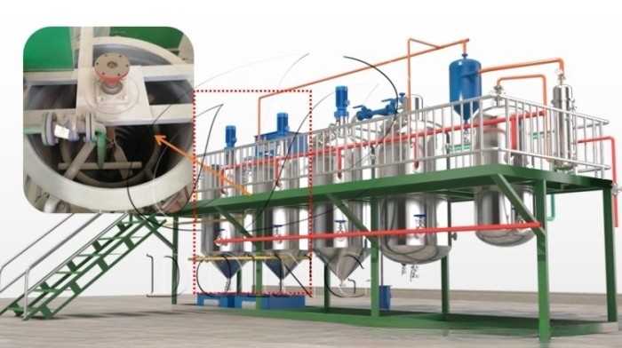 Deacidification tank in palm oil refining equipment