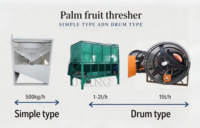 Palm fruit threshers