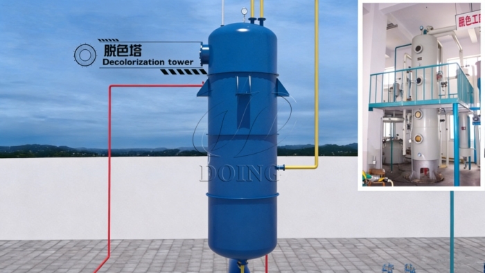 Palm oil decolorization tower