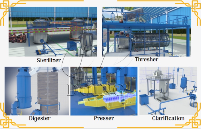Palm oil processing machines